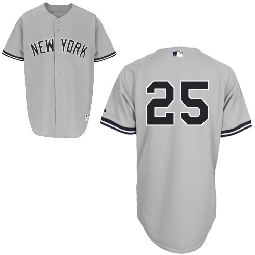 Mark Teixeira #25 MLB Jersey-New York Yankees Men's Authentic Road Gray Baseball Jersey